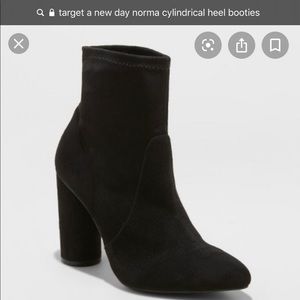 Booties faux suede with cylindrical heels